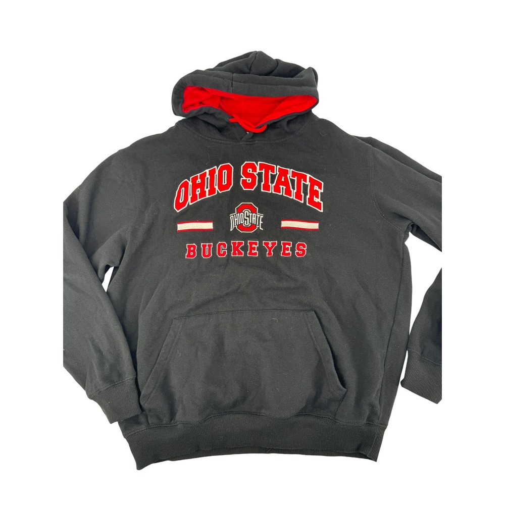 Ohio State Buckeyes Men Large Black Embroidered Hoodie NCAA Stadium Athletics